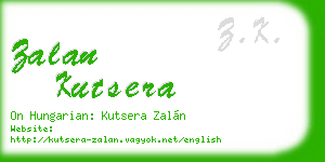 zalan kutsera business card